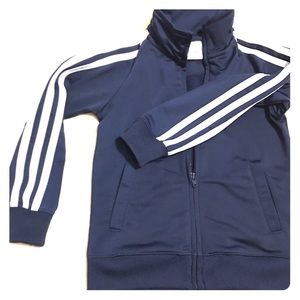 Adidas navy blue and white track suit jacket